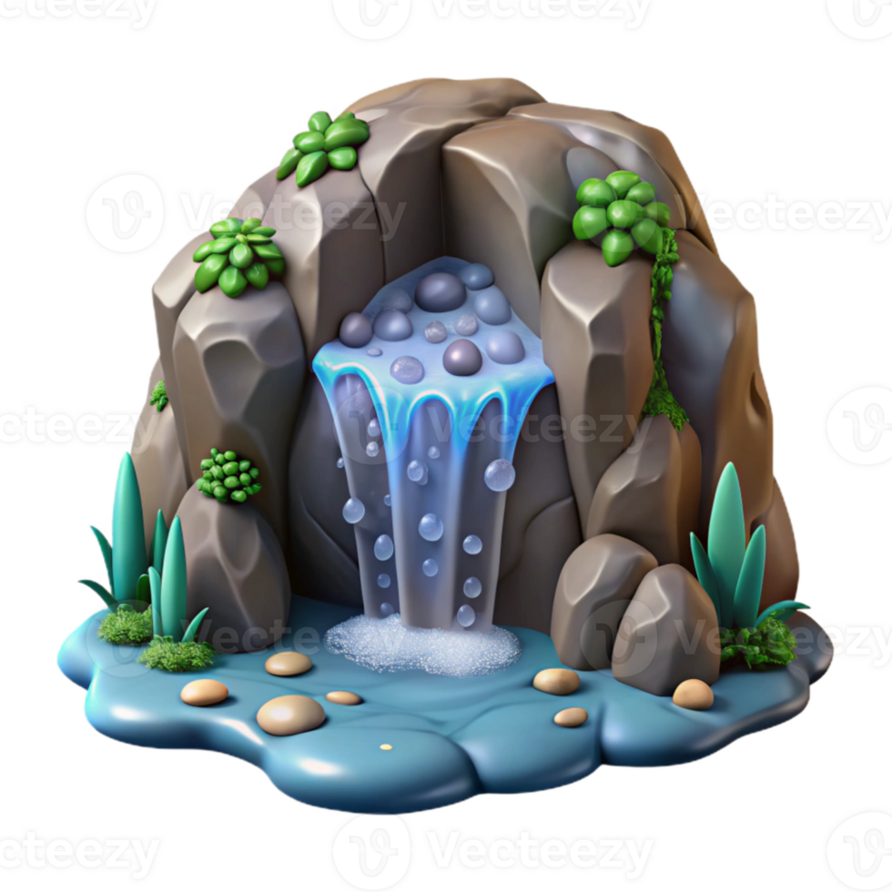magnificent modern Cave Stream Cutout with Crystal Clear Water authentic png