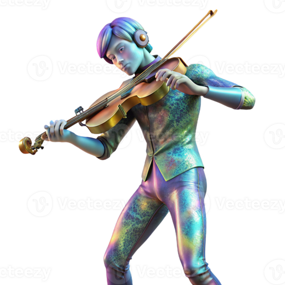 wonderful rustic Celestial Flute Player Cutout with Dreamy Expression high quality png