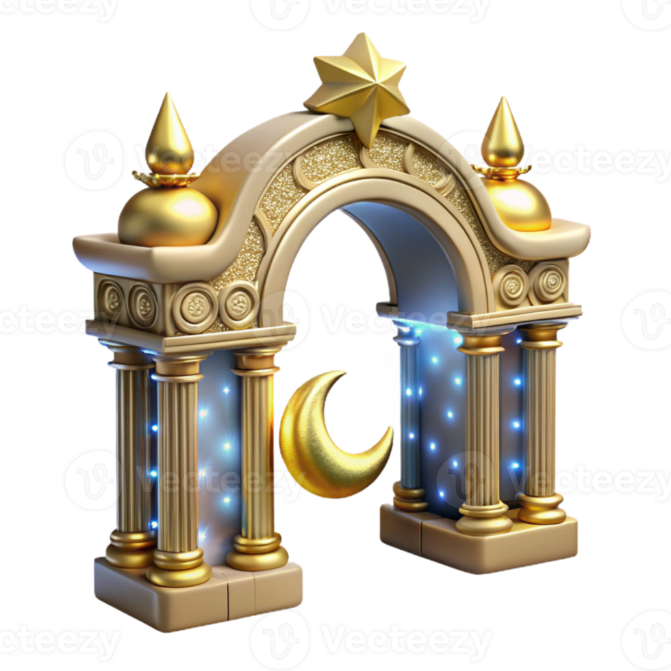 elegant classic Celestial Gateway Transparent Intricate Gold Design exclusive png