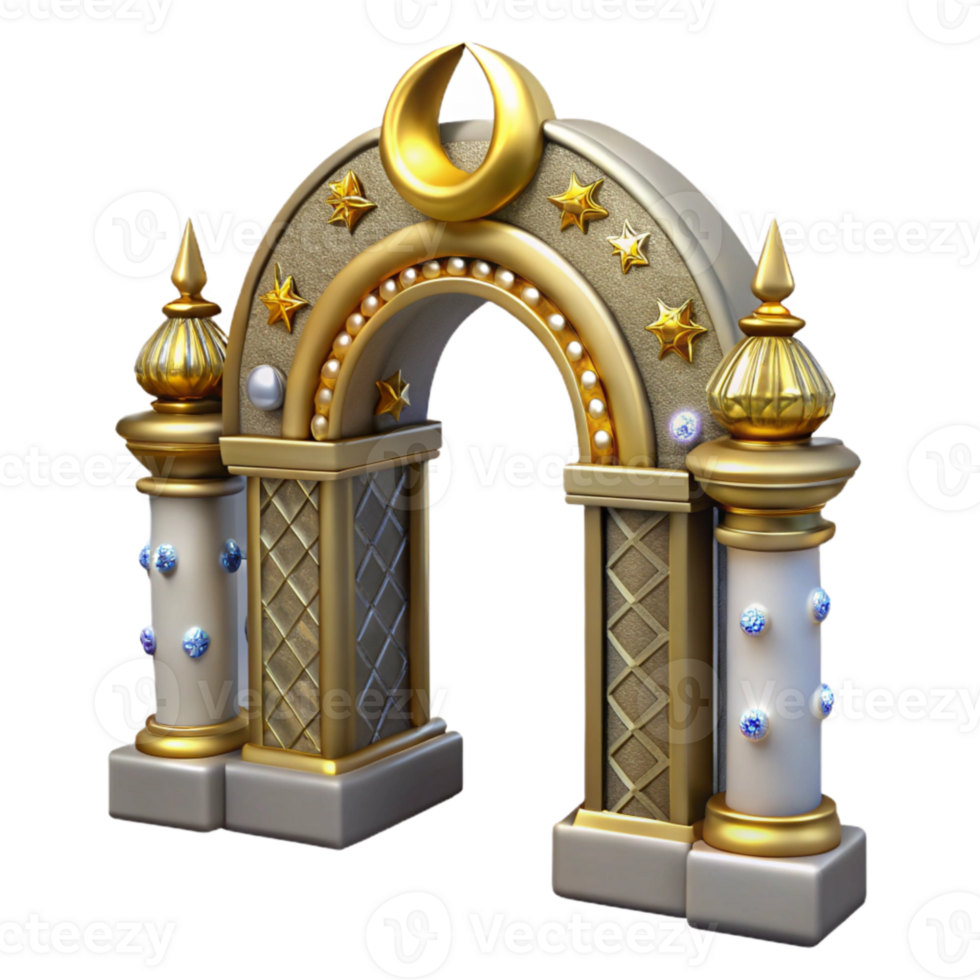 beautiful classic Celestial Gateway Transparent Intricate Gold Design original png