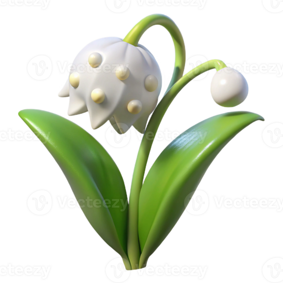 stunning traditional Celestial Lily of the Valley Isolated with White Flowers premium png