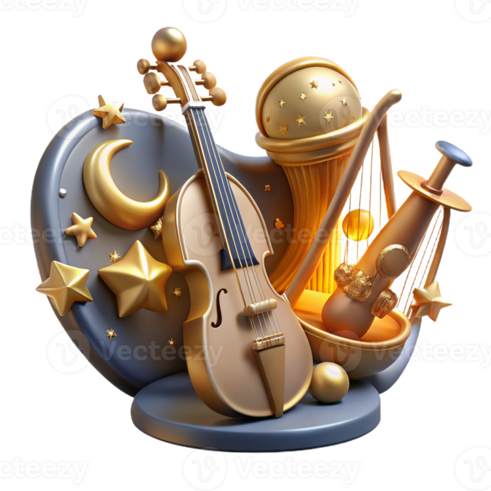 elegant modern Celestial Orchestra Transparent Background Front View professional png