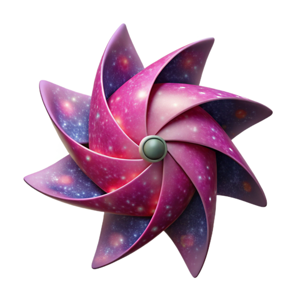 magnificent modern Celestial Pinwheel Isolated with Bright Pink Nebula detailed png
