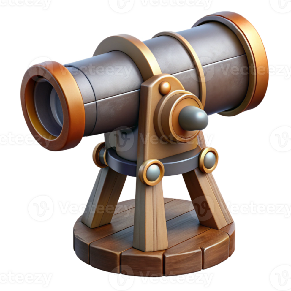 elegant abstract Celestial Observatory Isolated with Telescopic Lens Detail authentic png