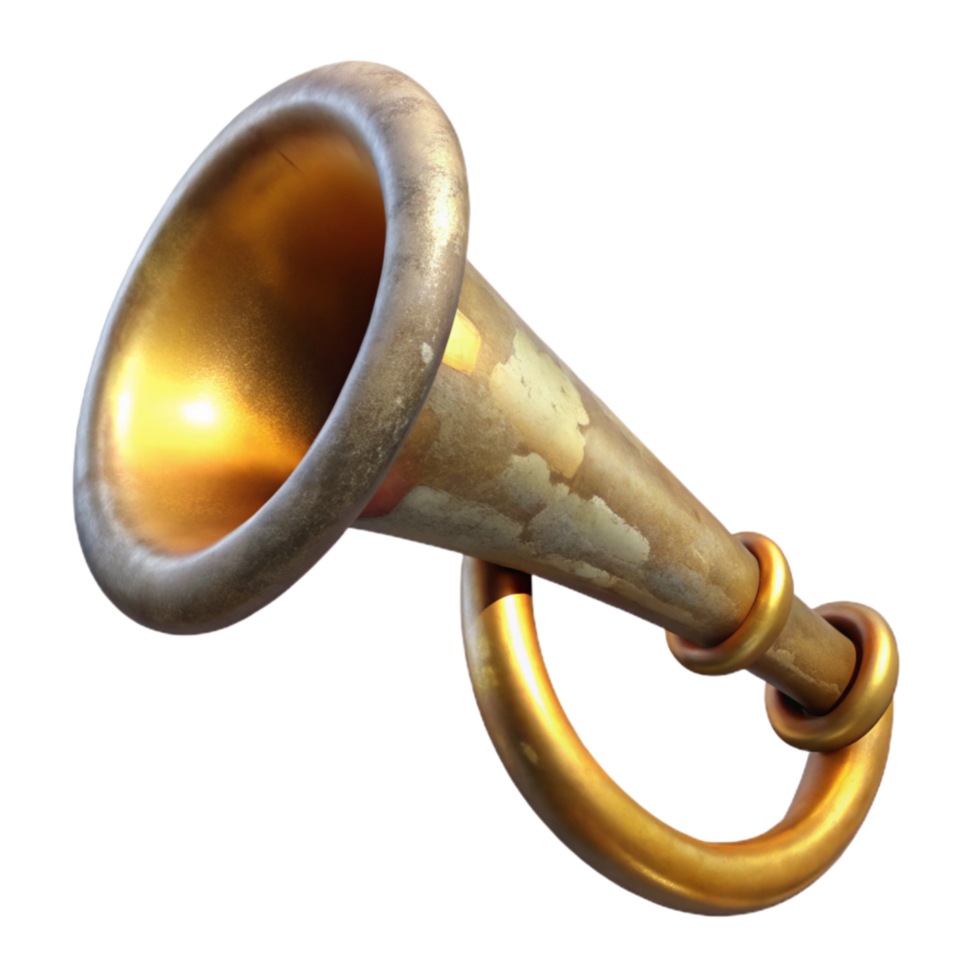 stunning contemporary Celestial Trumpet Isolated with Golden Finish authentic png