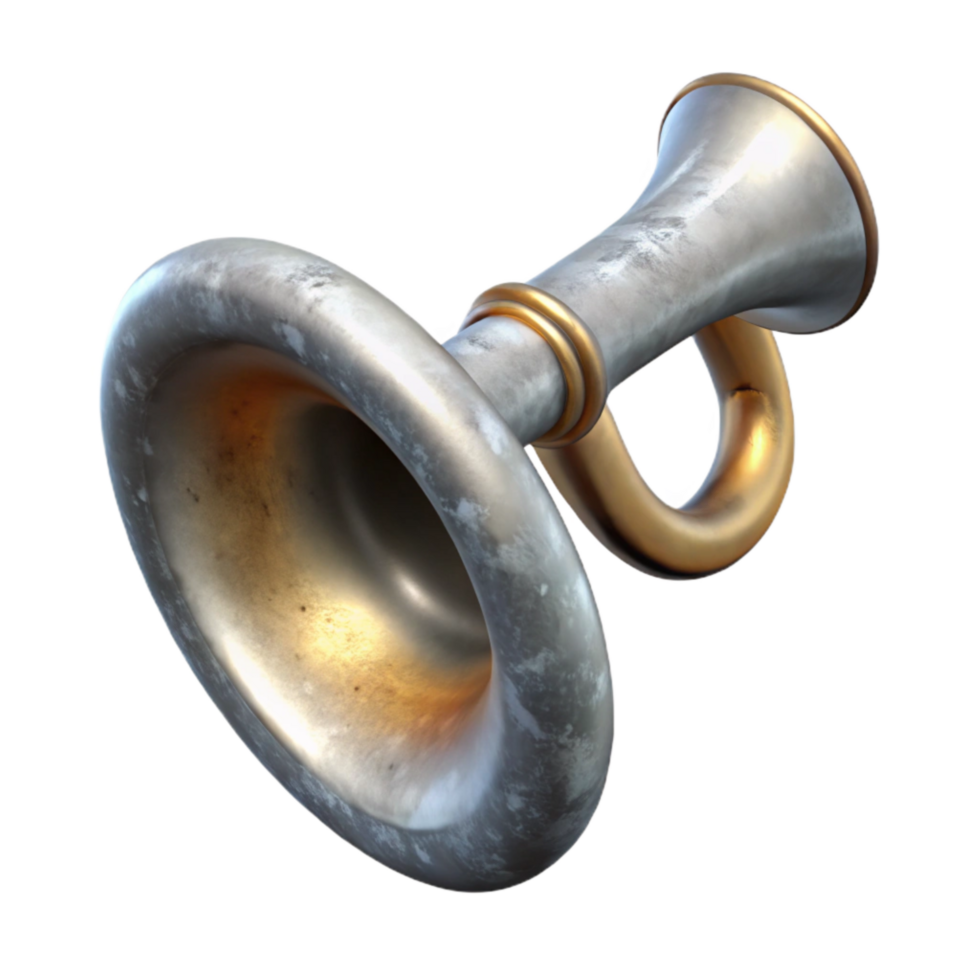 beautiful abstract Celestial Trumpet Transparent Cutout with Silver Finish high quality png
