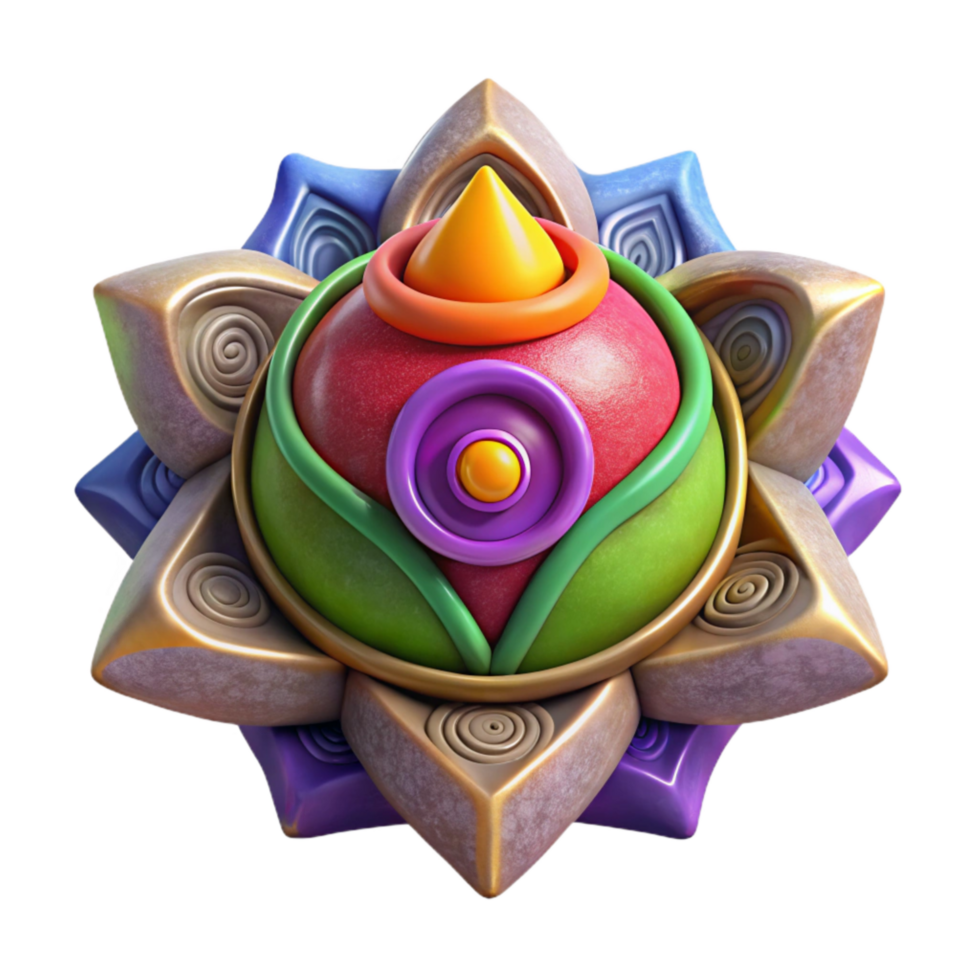 vibrant creative Chakra Energy Points Colorful Isolated authentic png