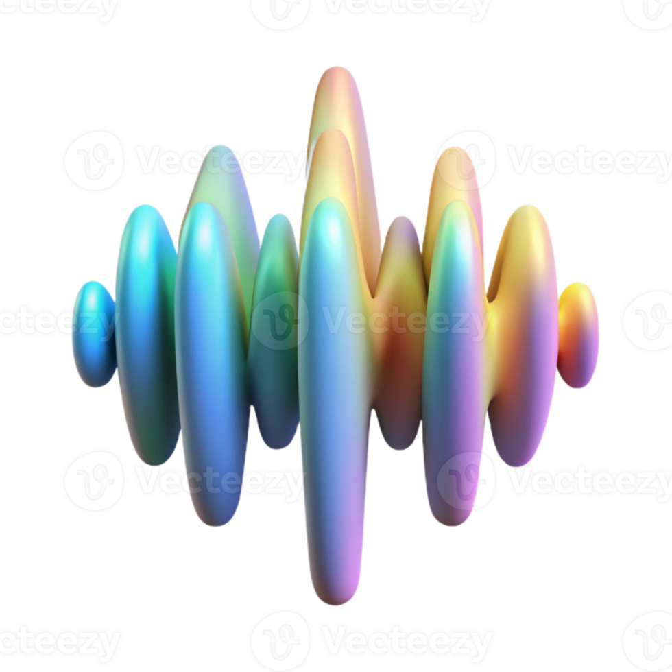 elegant classic Clean Spectral Waveform Cutout on Transparent Background png