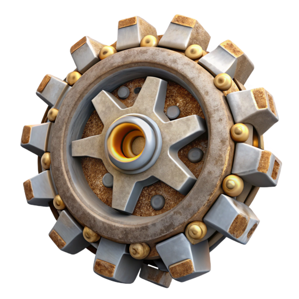 beautiful rustic Clockwork Debris Isolated on Transparent Background high resolution png