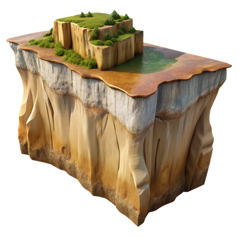 wonderful artistic Coastal Cliff Cutout Dramatic Perspective Isolated Element detailed png