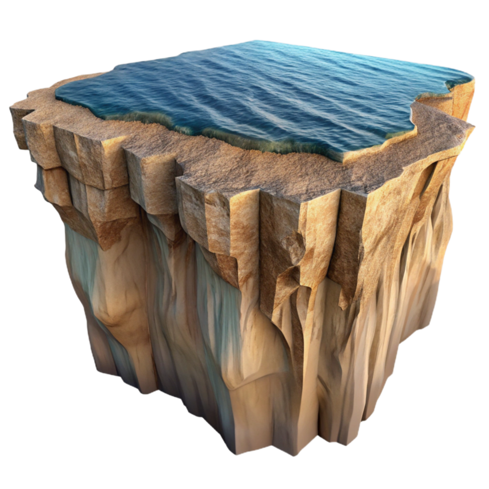 serene artistic Coastal Cliff Cutout Dramatic Perspective Isolated Element genuine png