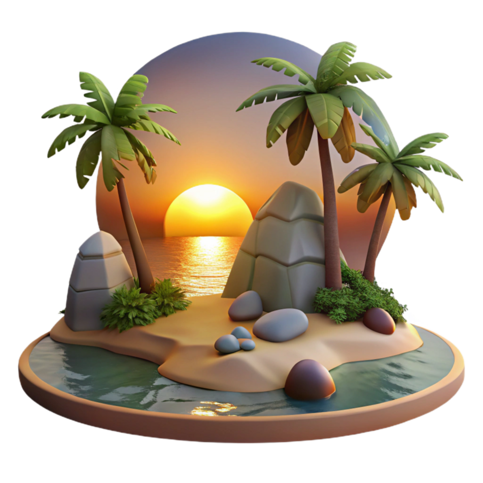 impressive classic Coastal Sunset Scene with Transparent Background exclusive png