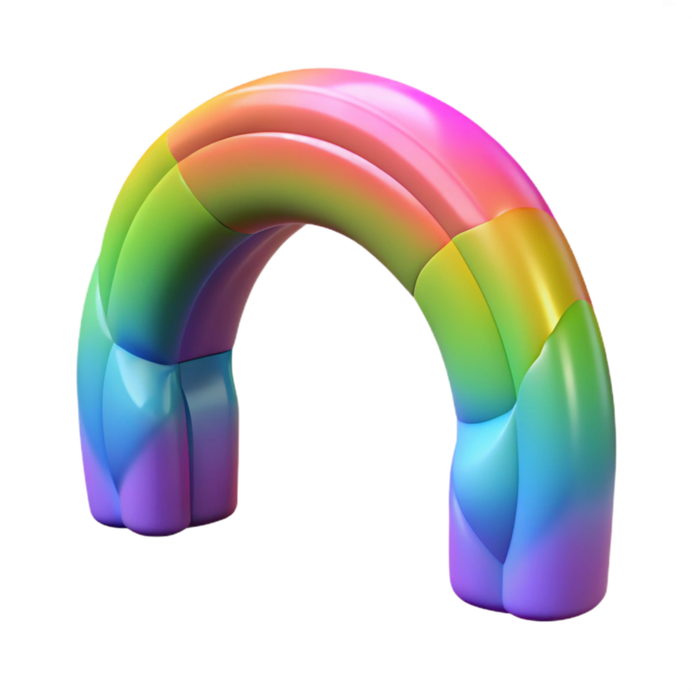 vibrant vintage Colorful Auroral Arch Cutout Element with Transparent Background genuine png