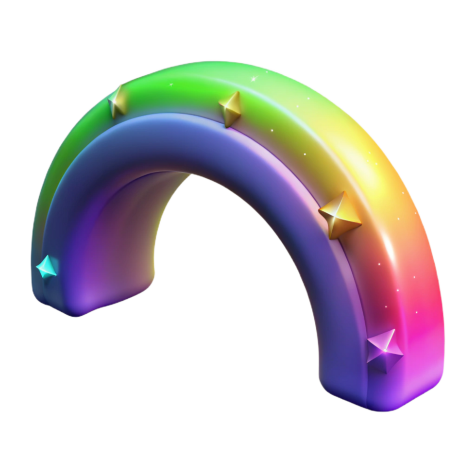 serene contemporary Colorful Auroral Arch Cutout Element with Transparent Background high quality png