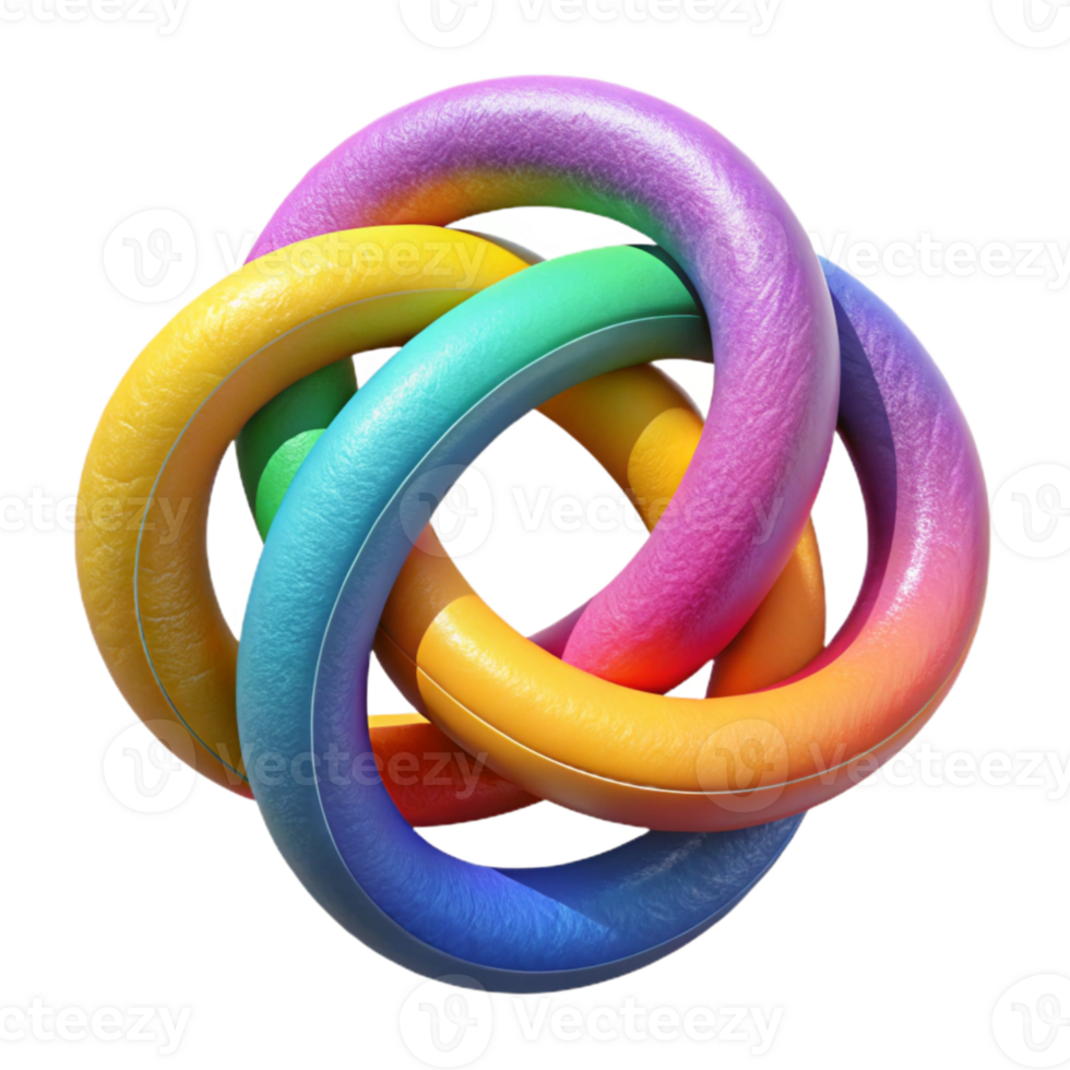 magnificent artistic Colorful Intertwined Circles Pattern Isolated high resolution png
