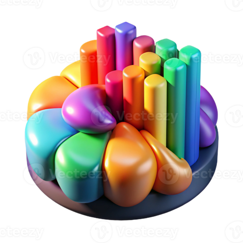 elegant minimalist Colorful Spectral Data Visualization Isolated high quality png