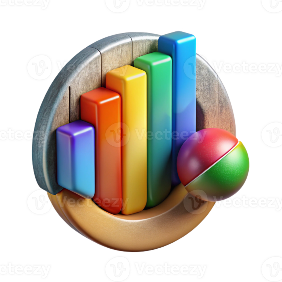 elegant classic Colorful Spectral Analysis Chart Isolated high quality png