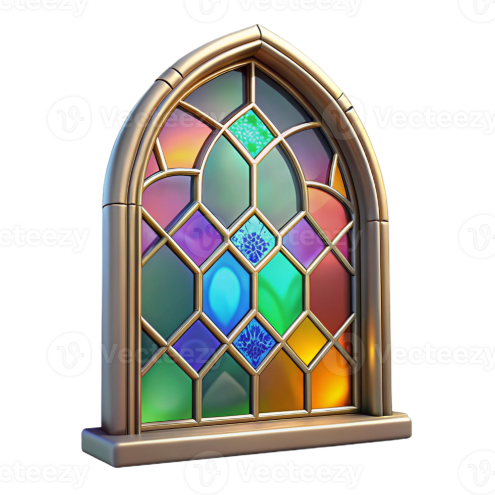 beautiful rustic Colorful Stained Glass Window Design Cutout png