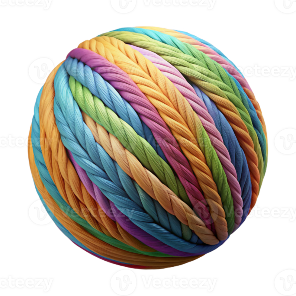 impressive vintage Colorful Yarn Ball Isolated with Transparent Background high resolution png