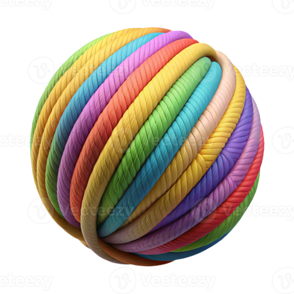 wonderful vintage Colorful Yarn Cutout on Transparent Background professional png