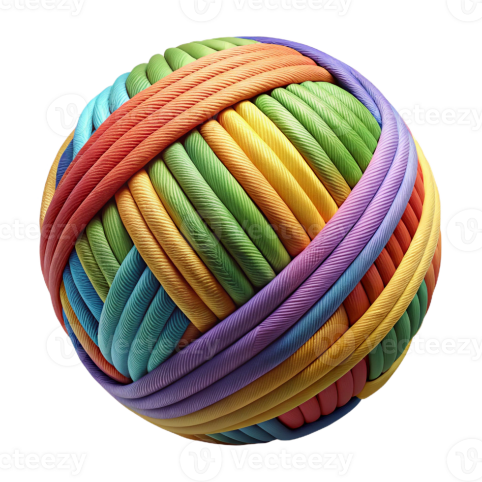 wonderful rustic Colorful Yarn Weaving Cutout Side Angle premium png