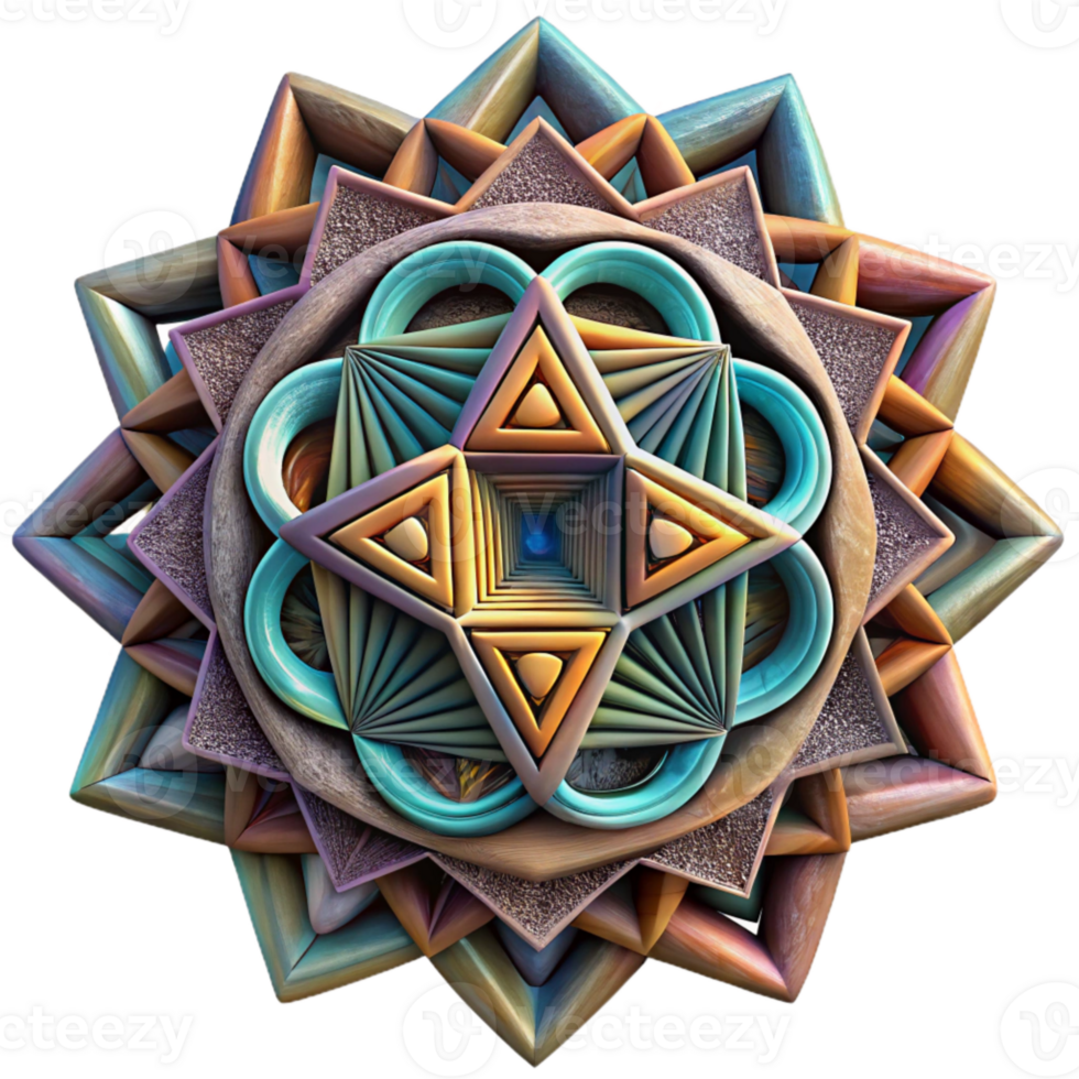 wonderful creative Complex Geometric Fractal Multicolor Cutout genuine png