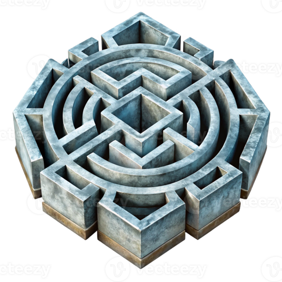 impressive vintage Complex Luminari Maze Design Isolated on Black exclusive png