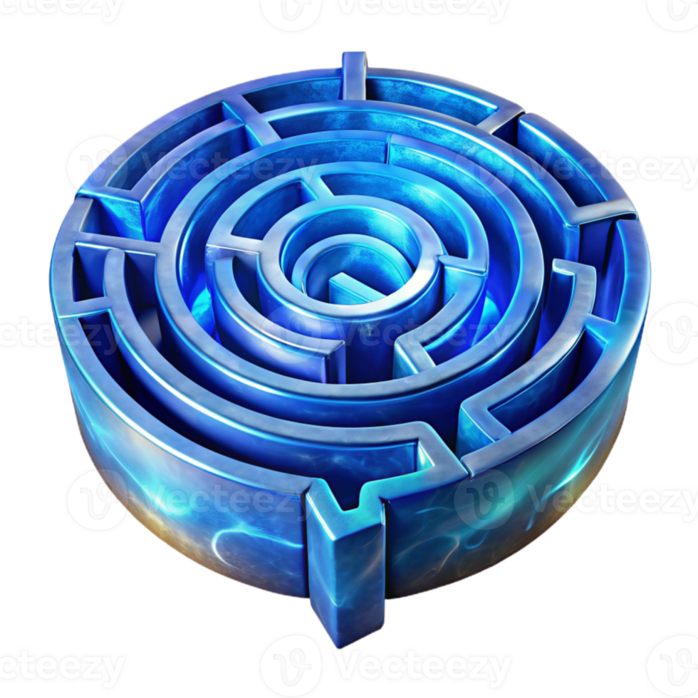beautiful modern Complex Luminari Labyrinth Transparent Background and Blue Hues original png
