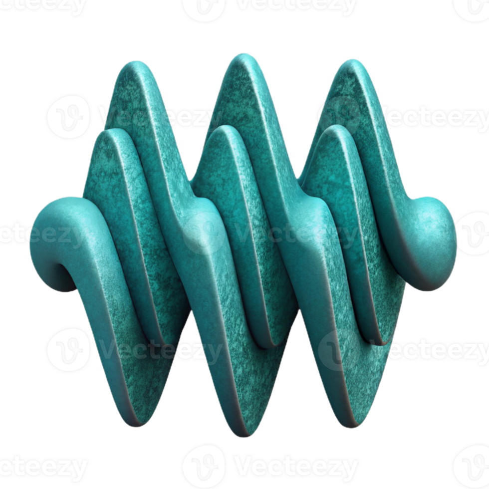 beautiful minimalist Complex Waveform Design Teal Cutout png