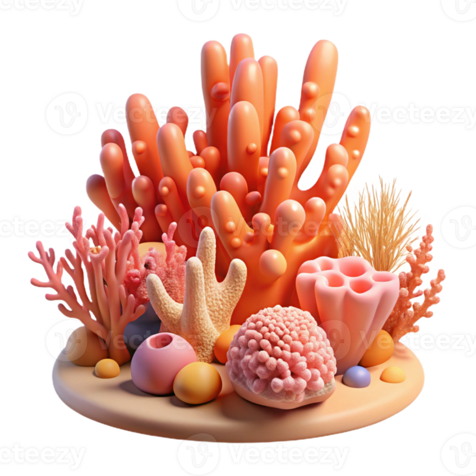 stunning abstract Coral Reef Isolated Vibrant Underwater Scene Transparent Background professional png