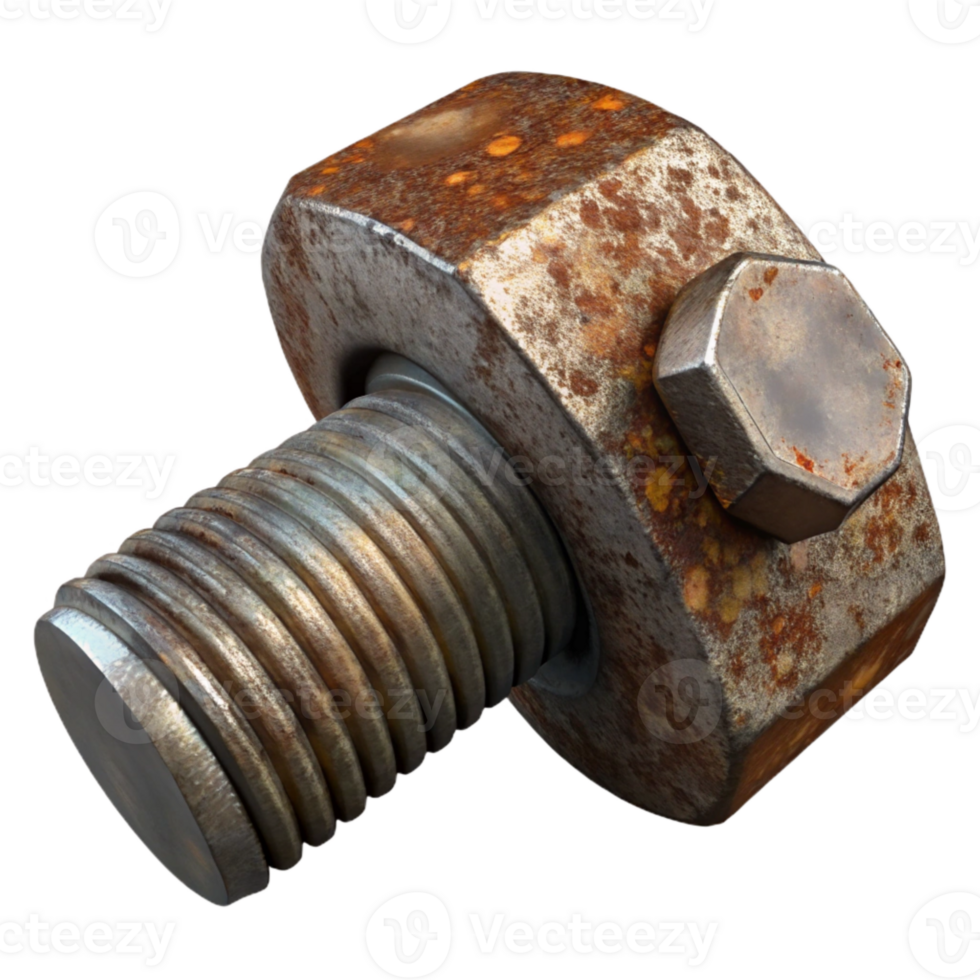 impressive modern Corroded Metal Bolt Cutout Isolated Element genuine png