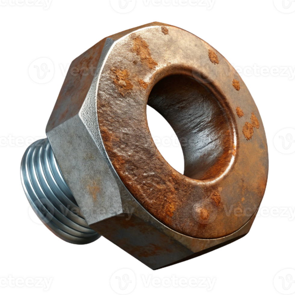 dramatic modern Corroded Metal Bolt Cutout Isolated Element genuine png