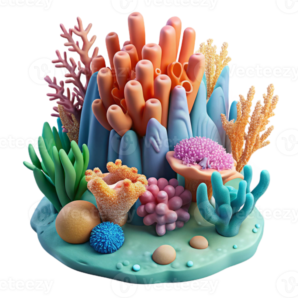 impressive abstract Coral Reef Transparent Background Vibrant Underwater Scene original png