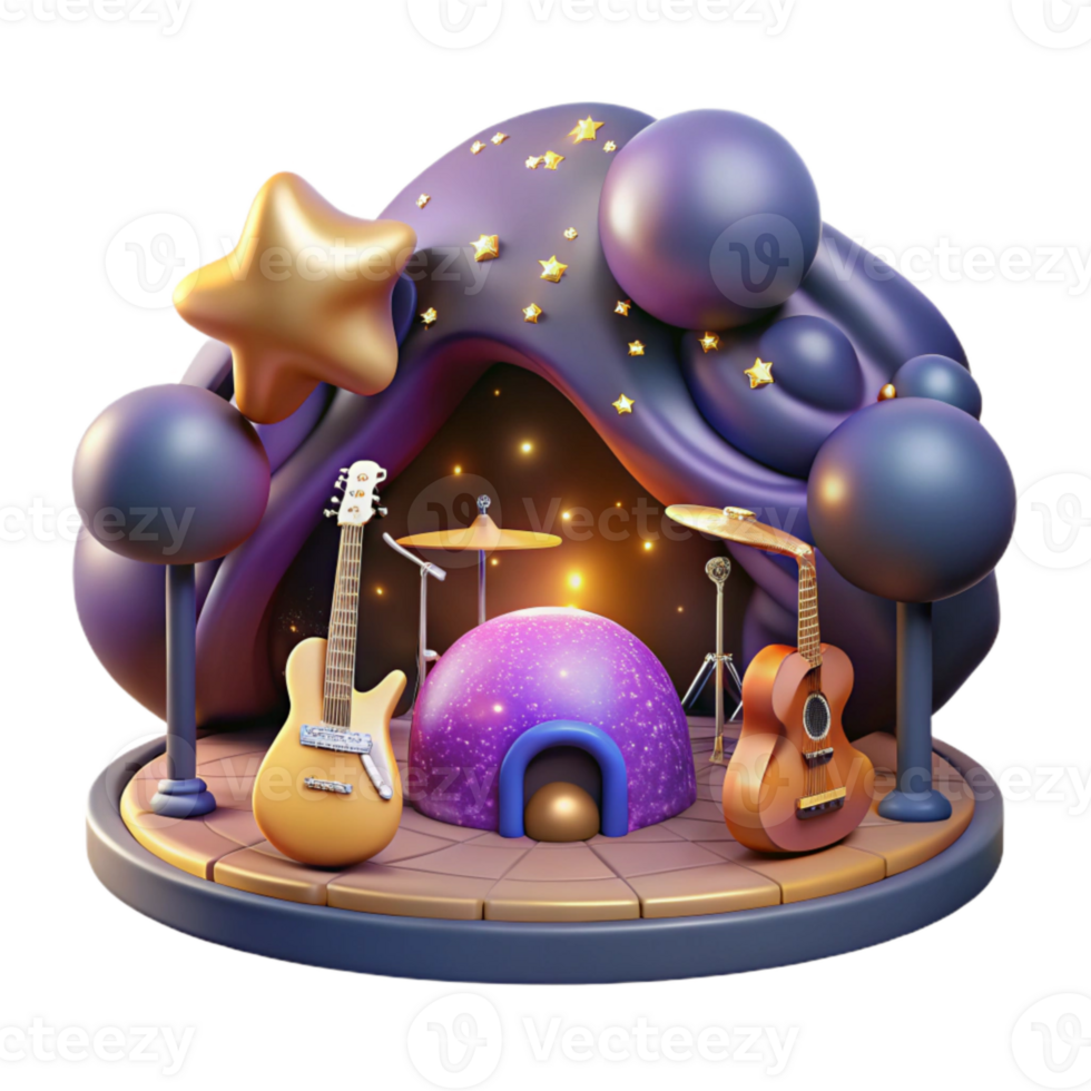 wonderful contemporary Cosmic Concert Isolated Element Warm Lighting premium png