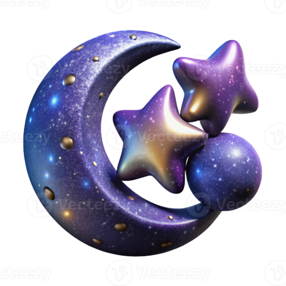 serene traditional Cosmic Duet Cutout Isolated with Starry Sky png