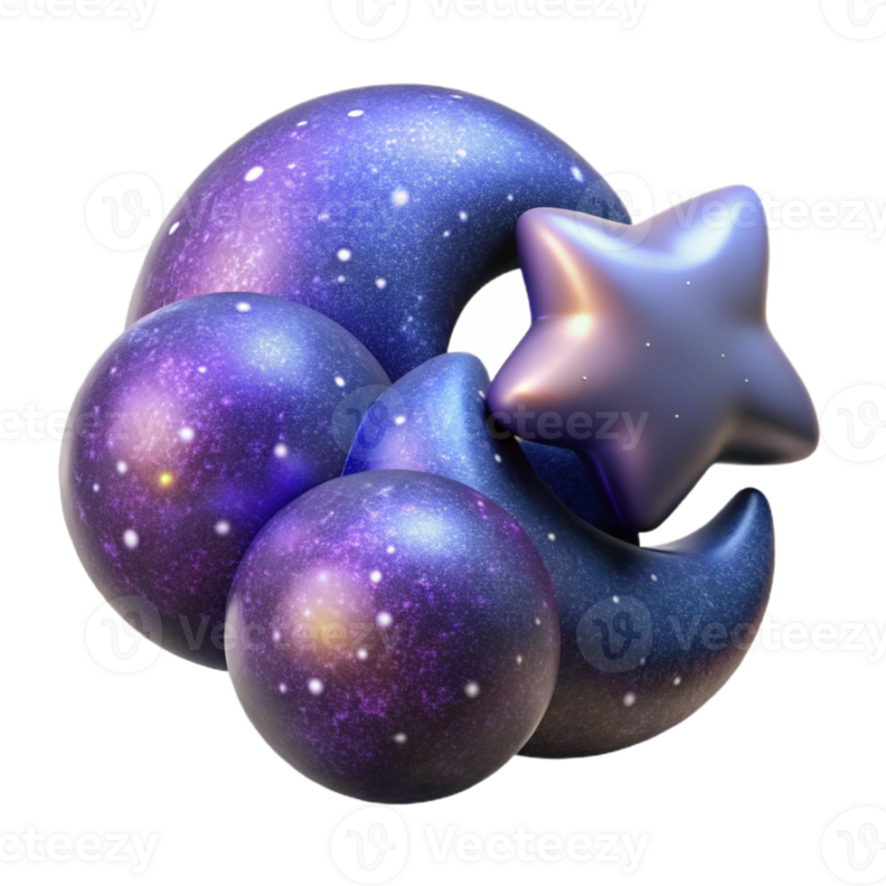 wonderful artistic Cosmic Duet Cutout Isolated with Starry Sky high quality png