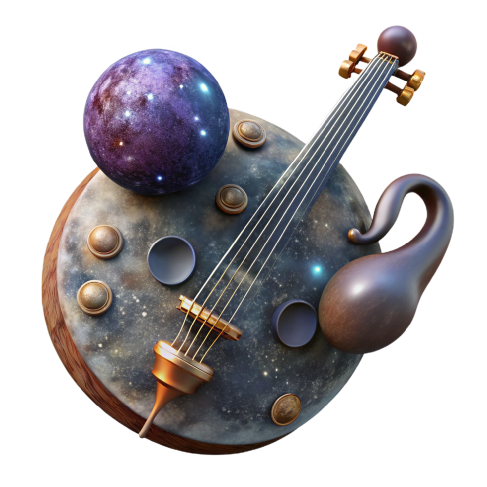 elegant minimalist Cosmic Orchestra Cutout with Vibrant Colors authentic png