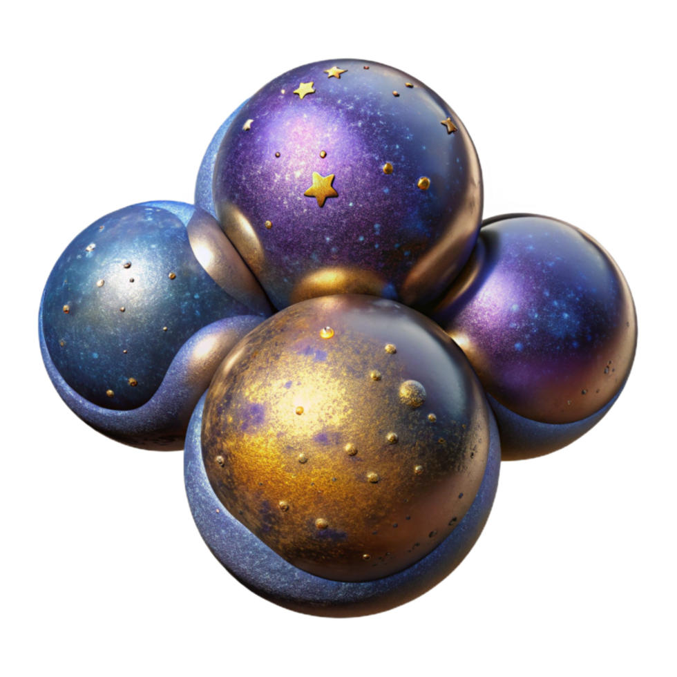 extraordinary contemporary Cosmic Quartet Transparent Background High Angle View png