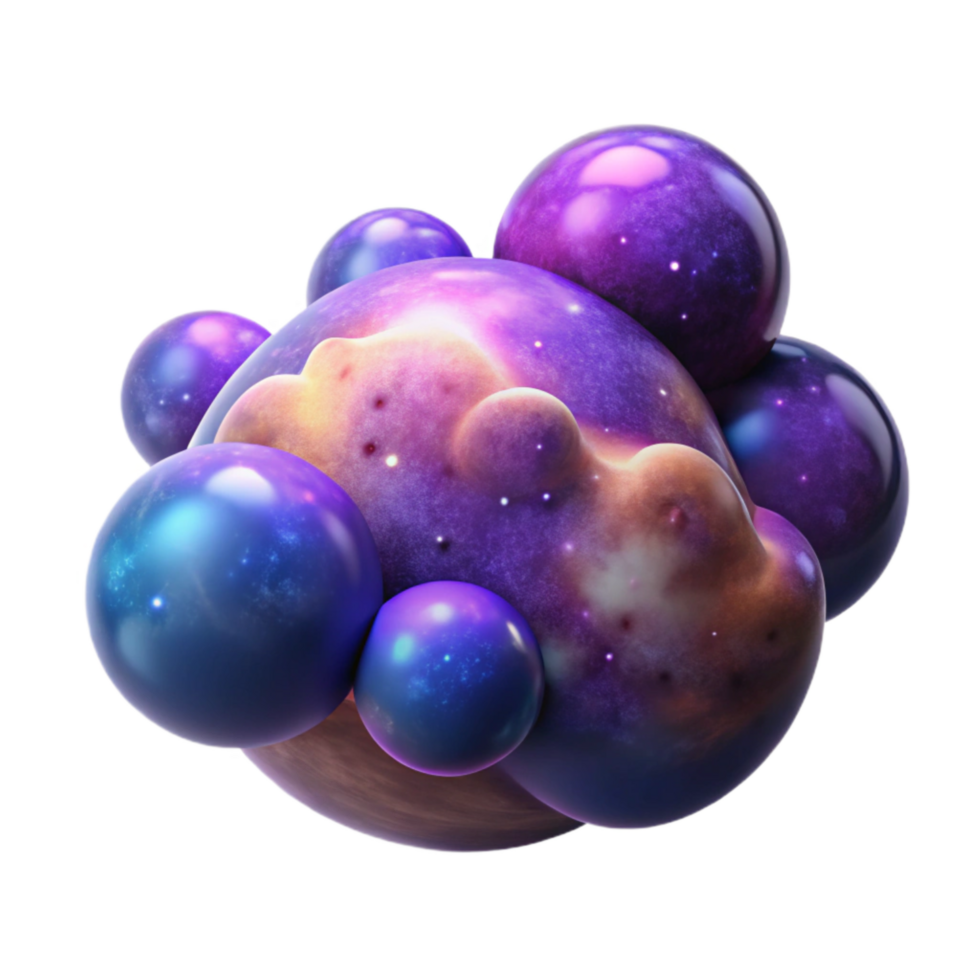 impressive creative Cosmic Symphony Cutout with Vibrant Nebula Background original png