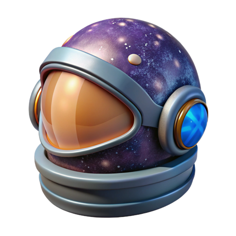 serene vintage Cosmic Traveler Helmet Cutout Side Angle View png