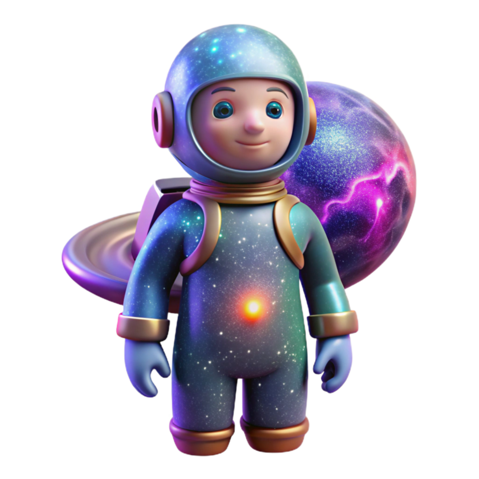 serene artistic Cosmic Traveler in Vibrant Nebula Transparent Background authentic png