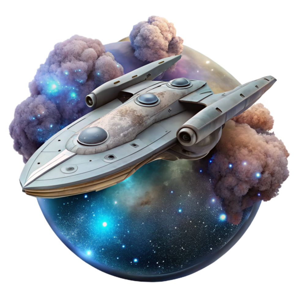vibrant abstract Cosmic Traveler in Spaceship Transparent Cutout authentic png