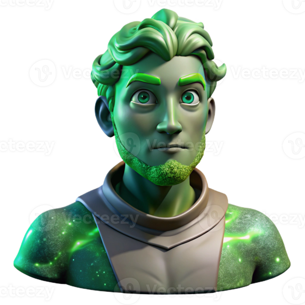 magnificent modern Cosmic Traveler Portrait with Green Nebula detailed png