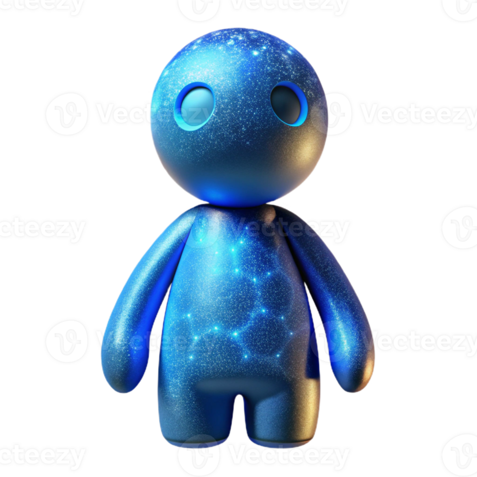 impressive abstract Cosmic Traveler Silhouette Isolated with Blue Glow high resolution png