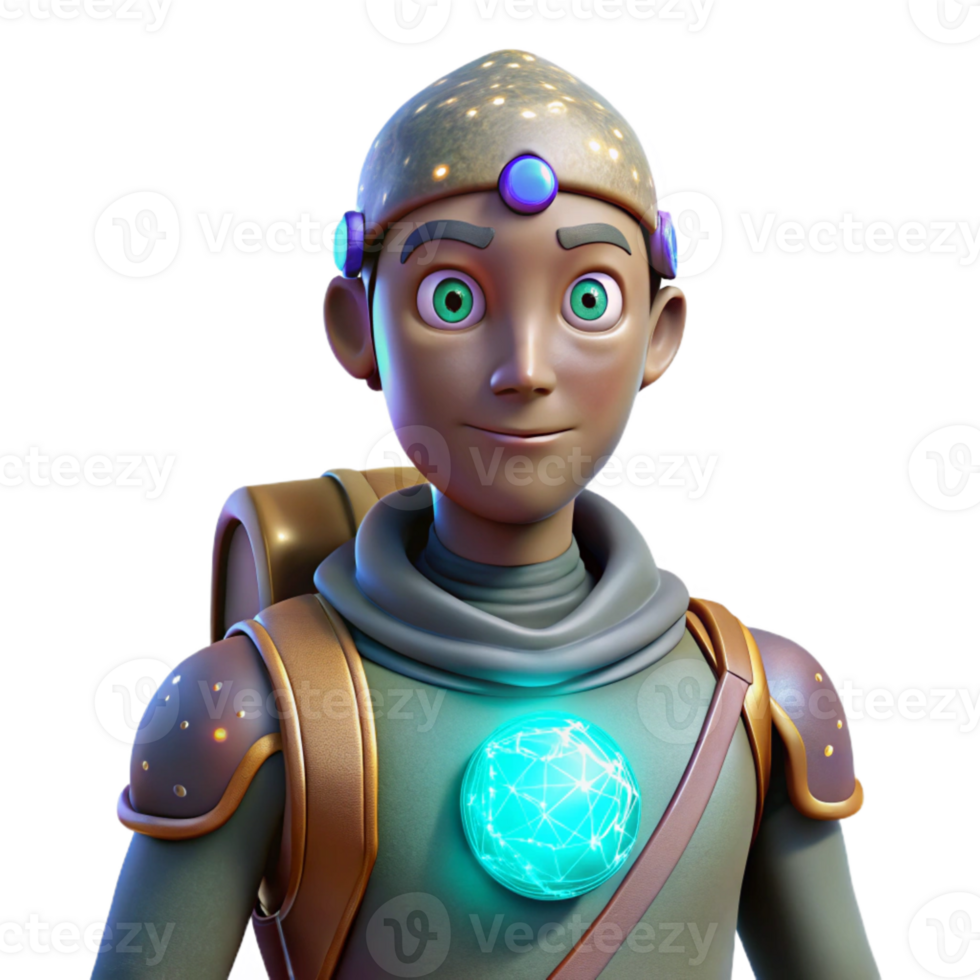 wonderful artistic Cosmic Traveler with Glowing Aura Cutout detailed png