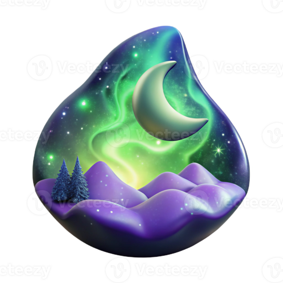 elegant vintage Cosmic Waterfall Cutout Transparent Background Deep Space Hues premium png