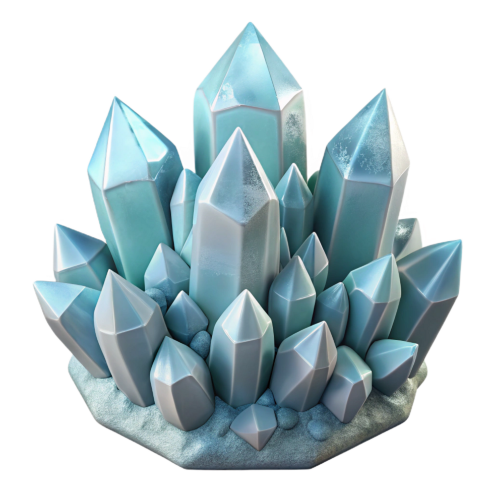 wonderful minimalist Crystal Colony Cutout on Transparent Background Blue Hues genuine png