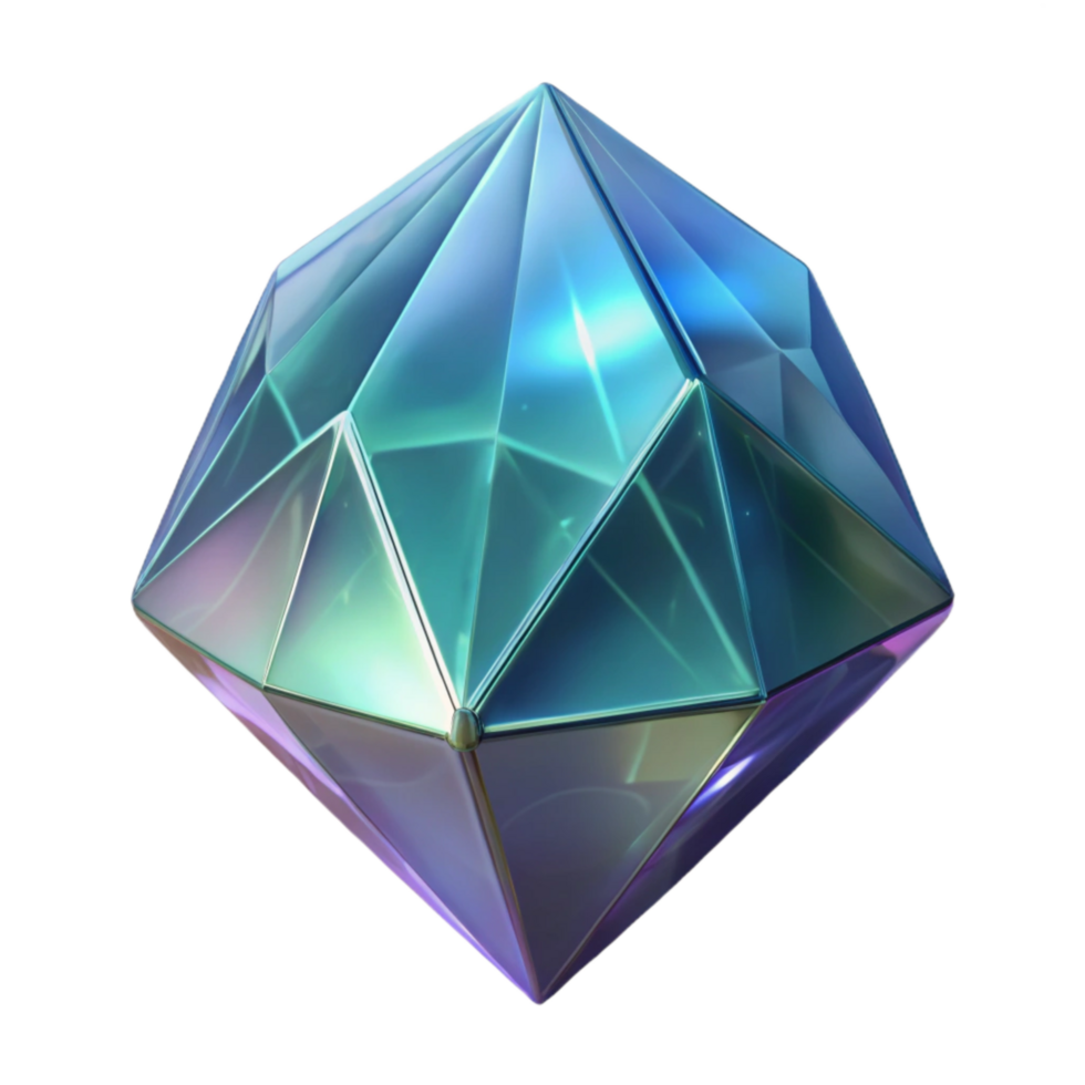 beautiful creative Crystal Facet Reflections Isolated Transparent Background detailed png