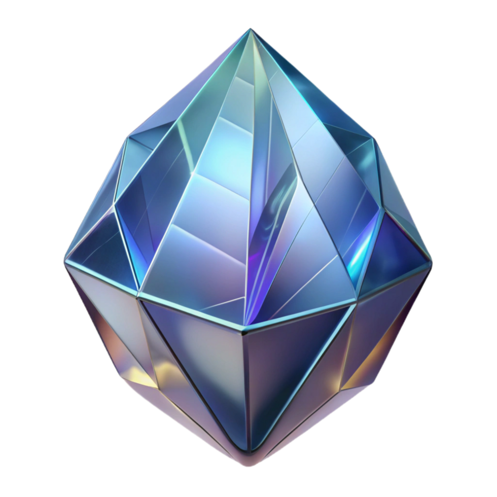 beautiful abstract Crystal Facet Reflections Isolated Transparent Background exclusive png