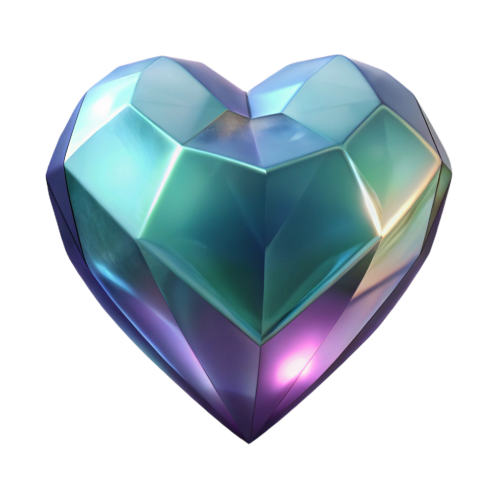 serene creative Crystal Heart Light Reflections Isolated high quality png